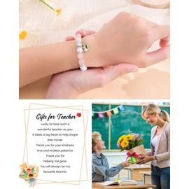 VU100 Teacher Gifts for Women, Teacher Bracelets Thank You Teacher Gifts Teacher Apprecation present for Graduation Christmas Teacher's Day