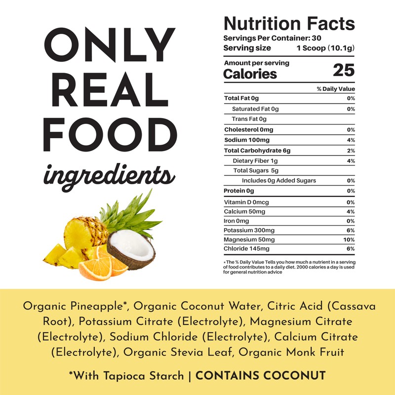 JUST INGREDIENTS Tropical Paradise Electrolytes Drink Mix - Coconut Water,