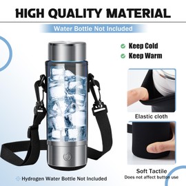 FillTouch Hydrogen Water Bottle Holder Bag Carrier Neoprene Portable Sling Bag Insulated Water Bottle Cover Sleeve Sling Bottle Bag Case with Shoulder Strap for Hiking, Bottle Not Include (Black)
