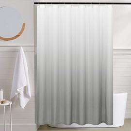Lazzzy Ombre Grey Shower Curtain for Bathroom Fabric Shower Curtain Set with 12 Shower Curtain Hooks Waterproof Modern Cute Shower Curtain for RV Camper Hotel 70x72 Inches Long 1 Panel Gray
