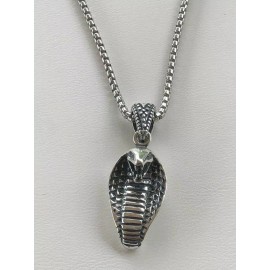 Italiano Silver, Inc. Solid 925 Sterling Silver King Cobra Snake Women’s Men’s Pendant