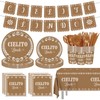 142 pcs Cielito Lindo Baby Shower Tableware, Mexican Theme White