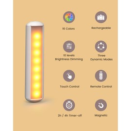 Battery Operated Wall Sconces Set of 2, Rechargeable Wireless Wall Lamp with Remote Control Colorful Changing, Mid Century Modern Wall Lights Night Lights for Home Decor Living room, Bedroom, Hallway