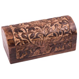 Kunstversteck Treasure Chest Tree of Life Wooden Gift Box with Celtic Symbol 16 x 8 x 8 cm Wooden Box