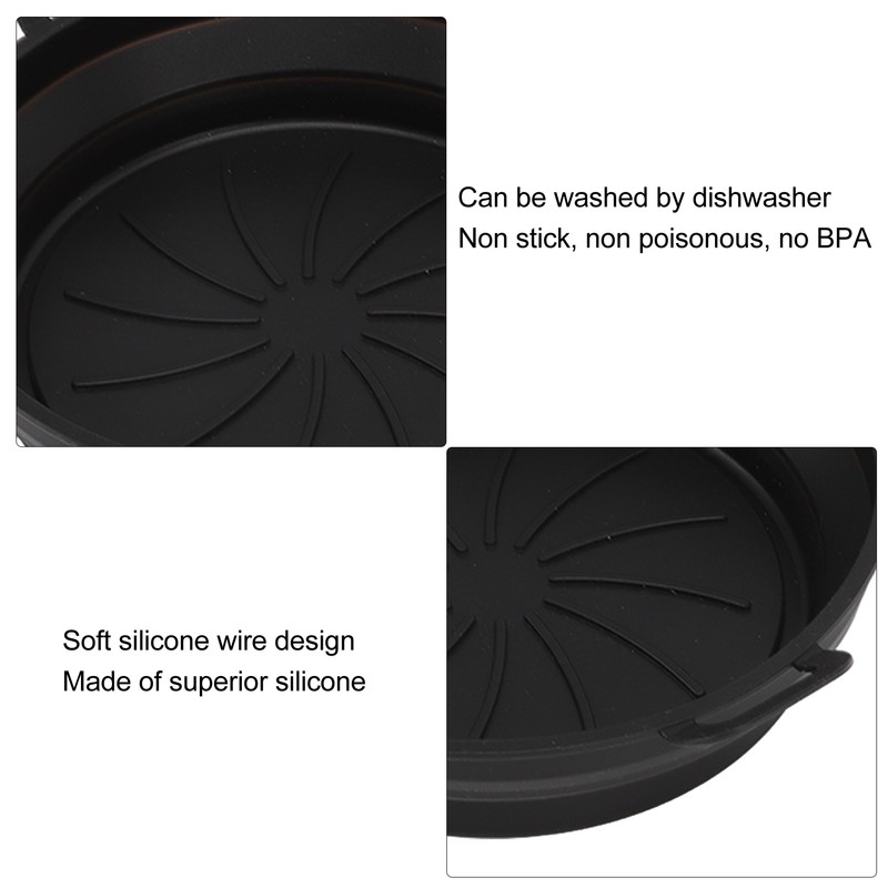 2 PCS Fryer Silicone Baskets with Handle 7.5inch Round Silicone