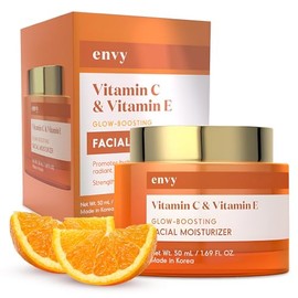 Envy-Crema hidratante facial con vitamina C y vitamina E hidratante, reduce las cicatrices del acné y las líneas finas, antienvejecimiento, probada...