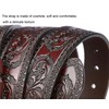PACDE Western Retro Cowboy Belt Genine Leather Cowskin Jeans Flower