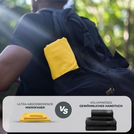 Zenacross Microfibre Towel (Set of 3) with Carry Bag - Quick-Drying and Versatile Fitness Towel - Sports Towel Sizes S, M, L - Yellow