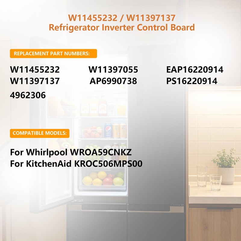 Upgraded W11455232 Ice Maker Replacement, Replaces W11397137 W11397055 4962306 AP6990738