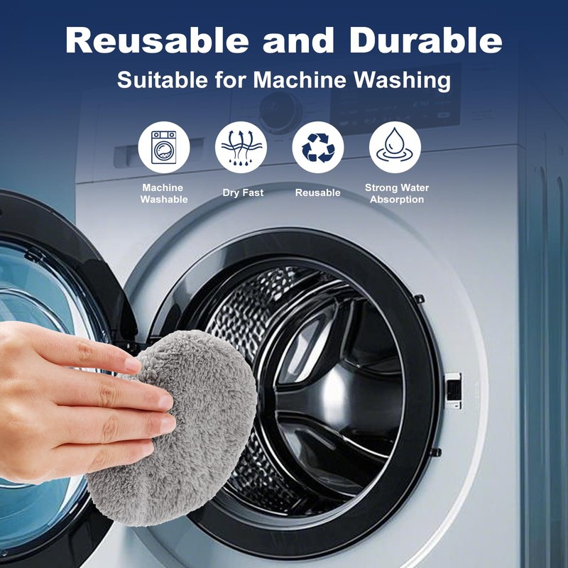 Pack of 12 Microfibre Cloths for Window Cleaning Robots, Reusable