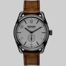 Nixon C39 Watch, Gunmetal W- Leather Strap 38mm, Water Resistant, A459 2067, NIB