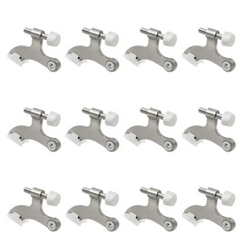 12 Pack Hinge Pin Brushed Nickel Door Stopper, Adjustable Heavy Duty Hinge Pin Door Stop with Rubber Bumper Tips