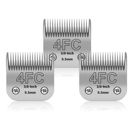 YAZIYIR Pack of 3 4FC Stainless Steel Blades for Dog Grooming, Compatible with Andis, Oster A5, Heiniger, Moser Max 50, Choice, 4FC 4FC Blade, 9.5 mm Cutting Length