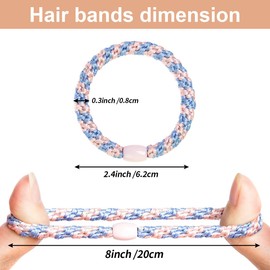 WILDREEDS 8Pcs Hair Ties for Thick Hair, Hair Tie Bracelet Ponytail Holders, Exceptionally Secure with Gentle Hold Hair Ties for Girls and Women Hair Accessories, Mixed Color 3
