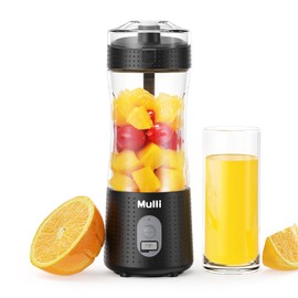 ‌Mulli Pro-Grade Personal Blender 18K RPM - USB-C Rechargeable Ice Crusher, Travel Blender for Gym Camping Baby Food, 13oz BPA-Free with Flip-Top Lid