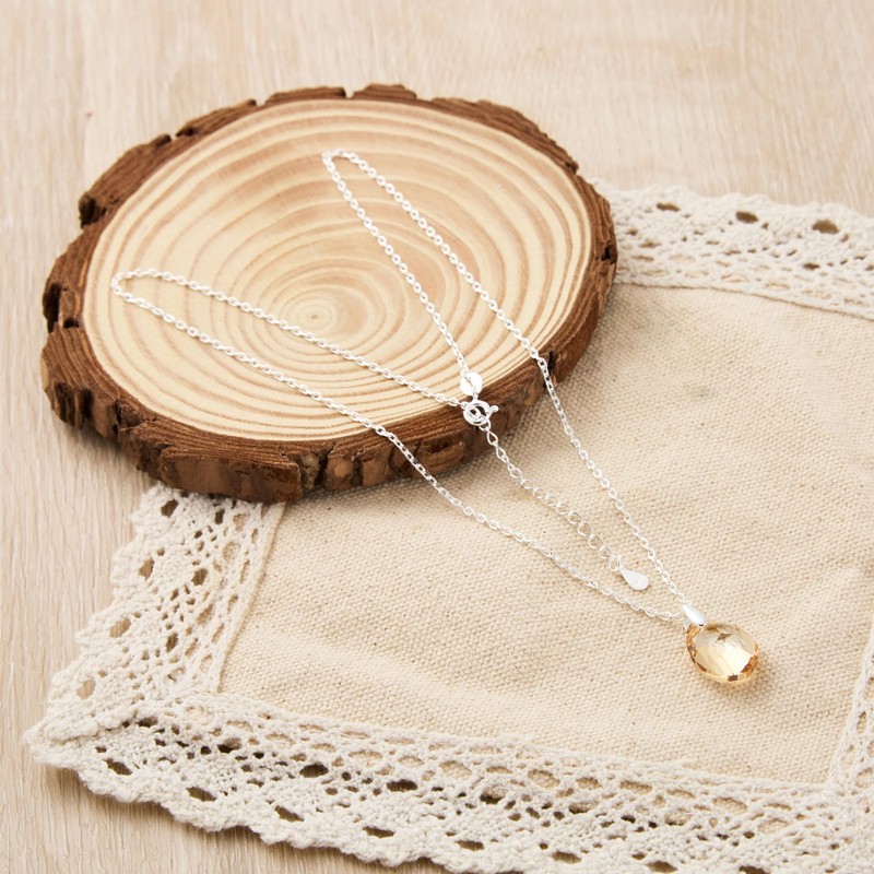 Philip Jones Sterling Silver Golden Shadow Necklace Created with Zircondia®