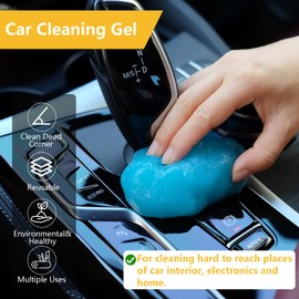 Gven Car Detailing Brush Set Car Cleaning Gel Interior Kit Auto Dust Brush Air Vent Duster & Soft Dust Remover Wheel Brush Interior Cleaner Tool Car Accessories for Women Men (5 in 1)