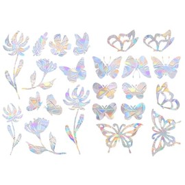 Kellegour Pack of 23 Prism Window Stickers, Window Suncatcher Stickers, Bird Anti-Collision Window Stickers, Suncatcher Sticker for Use in Office Buildings, Homes