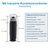 Lonlonty M8 Socket (4 Pin, A-Coding), Field Assembled Circular Connector,