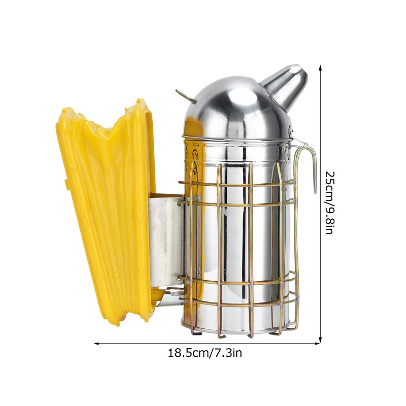 Pointed Beehive Smoker with Heat Protection Board Stainless Steel Bee