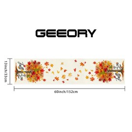 GEEORY Fall Table Runner 13 x 60 Inch, Maple Leaves Autumn Farmhouse Decor for Thanksgiving & Holiday Parties – Kitchen, Dining Table, Indoor/Outdoor GT156-60