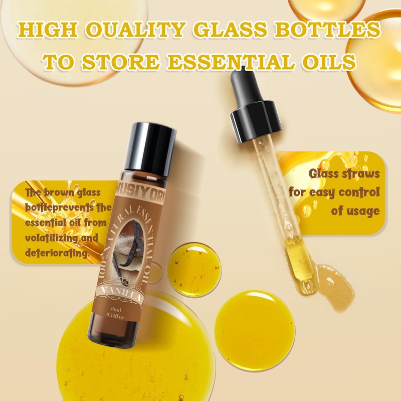 wusiyork Vanilla Essential Oil 10ML - 100% Pure and Natural