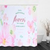 Summer Floral Pattern Shower Curtain with Hook Bathroom Curtain for