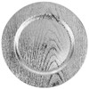 Koyal Wholesale Acrylic Metallic Silver Wood Charger Plates for Weddings