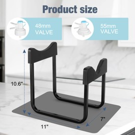 Stainless Steel 3-5 Gallon Water Jug Stand and 2 Dispenser Valves, Rust-Resistant Non Slip Water Stand with BPA Free Fast Flow Water Spout Fits Both 48mm and 55mm Bottles 2 CAPS Included