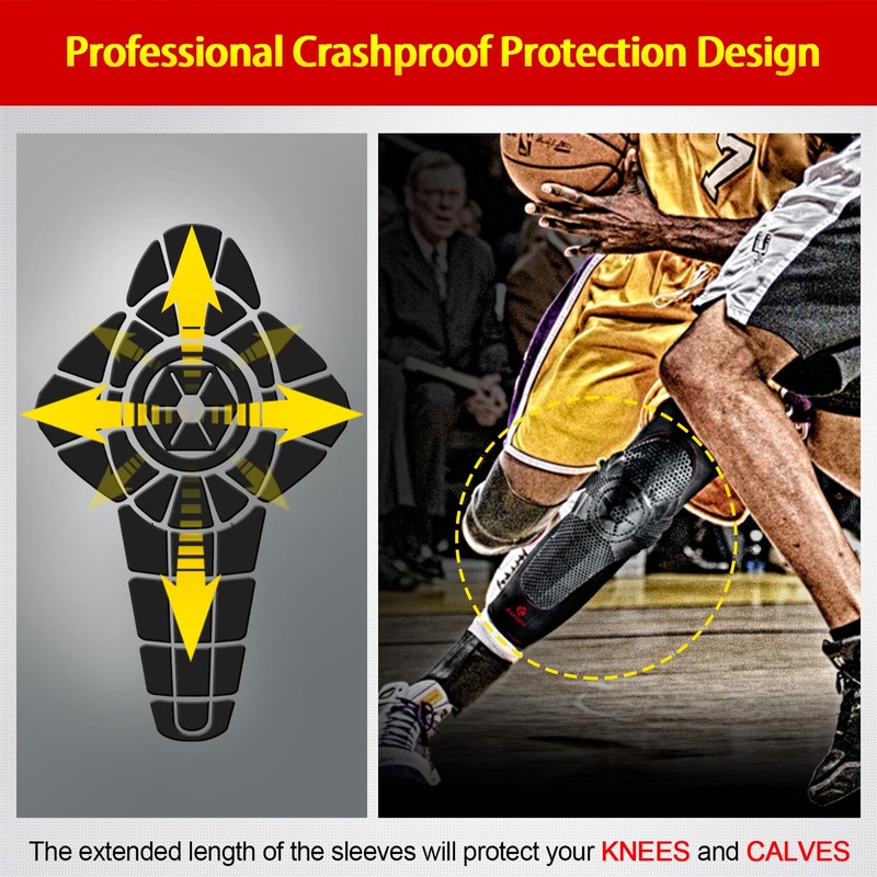 Kuangmi Knee Pads Compression Leg Sleeve for Basketball, Volleyball, Weightlifting,