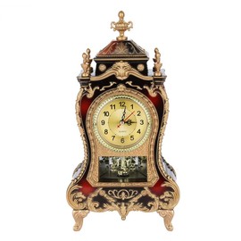Hongzer Reloj de Mesa, Relojes de Alarma Decorativos de Escritorio Decorativos del Escritorio del Hotel casero Antiguo de la antigüedad del Reloj de Mesa del Estilo del Vintage(Brownish Red)