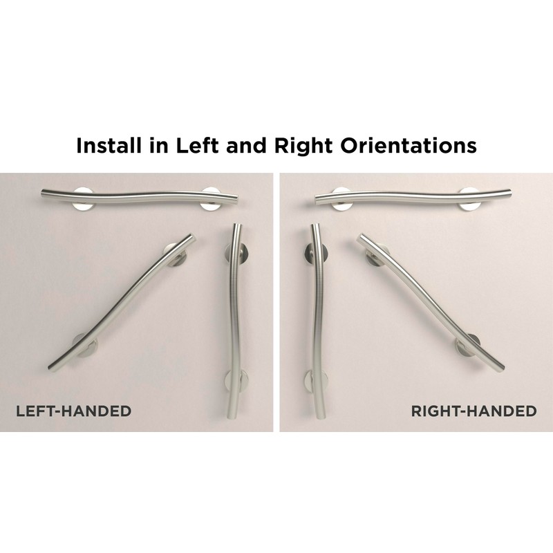HEALTHCRAFT (2X Pack) Wave Decorative Grab Bars, ADA Compliant Bathroom