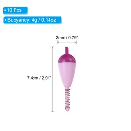 PATIKIL Fishing Float Bobbers, 10 Pack Hard ABS Oval Stick Spring Slip Bobber for Crappie Trout Bass Fishing, Purple