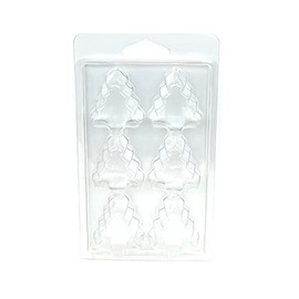 LiveMoor Wax Melt Clamshells/Packaging - Packs of 10 (6 Cavity Large Christmas Tree Clamshell (LM-018))