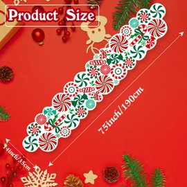 FOIMAS Christmas Candy Table Runner,71x13 Inches Candy Peppermint Lollipop Table Runner Table Mats for Christmas Kitchen Table Ornament Home Decor Party Decoration