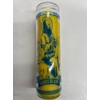 San Marcos de Leon unscented Yellow Pillar Candle in Glass