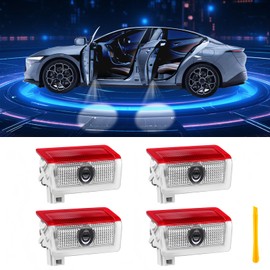 Car Door Lights Logo Projector Puddle Lights Compatible with A B C E M GL GLA GLC GLE Class Accessories, No Fade 4K-HD Car Welcome Lights(4 Pack)