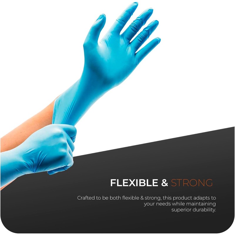 eatasty Disposable Gloves, Blue Nitrile Gloves, Powder-Free, Latex-Free, Multipurpose, Medical