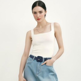 HOTWILL Women Navy Belt for Jeans Dress Fashion Buckle Faux Leather Waist Belt for Ladies Coats Medium