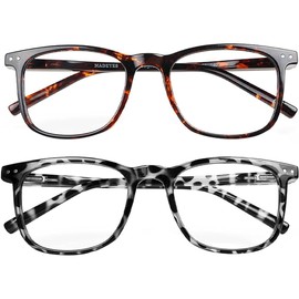 AOSM Blue Light Block Glasses, Blue Blocker, Computer Glasses, Men's, Women's, Anti-Glare, 400 UV & Eye Strain, Fake Square Glasses, Tortoise Shell