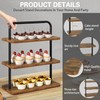 IBUYKE Cupcake Stand,Wood 3 Tier Cupcake Tower,Cupcake Stand for 50