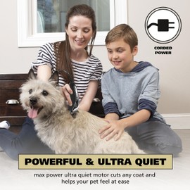 Wahl USA Quiet Pro Corded Dog Clippers for Grooming - Heavy Duty Compact Electric Dog Grooming Kit Hair Clippers for Dogs Cats Pets- Model 9181