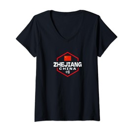 Womens ZHEJIANG China V-Neck T-Shirt