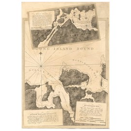 Hell's Gate Oyster Bay New York 1779 Map - Revolutionary War Survey by British Navy - Des Barres V3-26 Reprint USA Regional