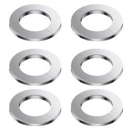 AYVRUOP Pack of 6 Rosettes Cover for Pipes, 35 mm, Stainless Steel, Rosettes for Radiator Pipes, Heating Pipe Cover, Split Two-Piece Pipe Sleeves, Pipe Cover for 35 mm Hole, black