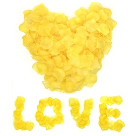 CiCy 2000 Pcs Silk Artificial Rose Petals Flowers Home Party Decorations for Valentine's Day,Wedding,Romantic Night,Party,Table, Dining Room,Birthday (Yellow)