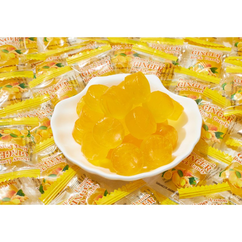 GT Honey Lemon Ginger Rock Candy, 4.41 Ounce Bag, 4