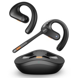 EKSA S30 Open-Ear Headphones Wireless, Bluetooth 5.3 Earphones, 70H Playtime, IPX5 Waterproof Air Conduction Open Ear Earbuds with TubeBass Technology for Office Driving Clear Calls