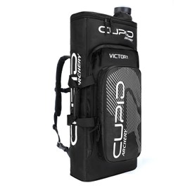 LWANO Archery Backpack Takedown Recurve Bow Case, Protective Foam Padding Bow Bag for Gear & Accessories with Arrow Tube (Black)