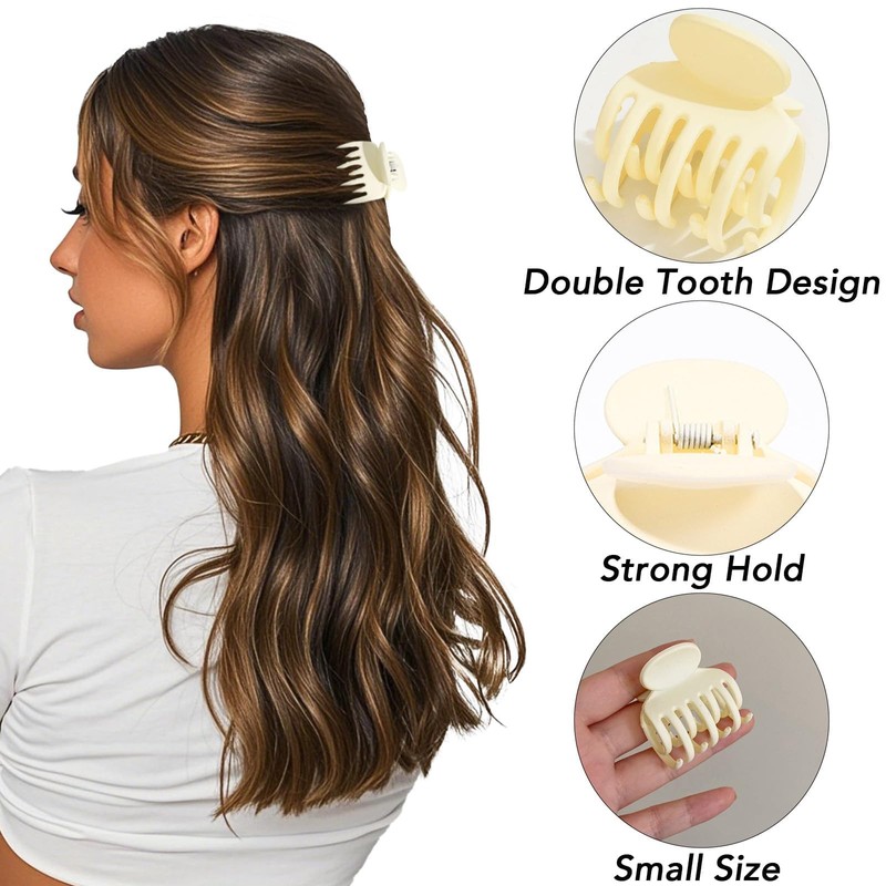Small Claw Clips for Thin/Medium Thick Hair,12Pcs 1.5 Inch Mini